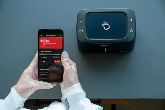 Biomeme mobile diagnostic app on iPhone
